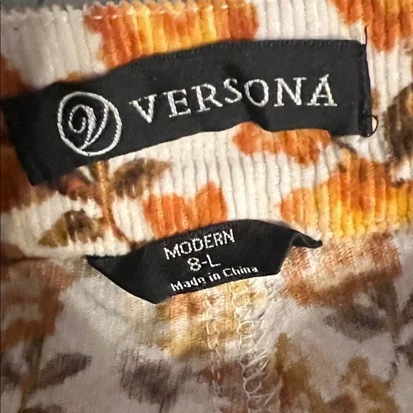 Floral Bell Bottom corduroy Pants - Picture 2 of 5